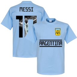 Argentinië Messi 10 Gallery Team T-Shirt - Licht Blauw - XXL