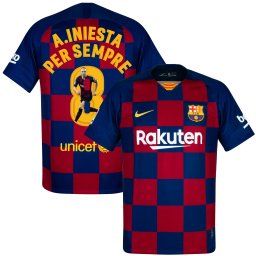 Barcelona Shirt Thuis 2019-2020 + A. Iniesta Per Sempre 8 (Gallery Style) - M