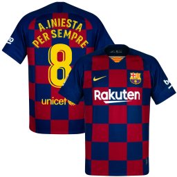 Barcelona Shirt Thuis 2019-2020 + A.Iniesta Per Sempre 8 (Fan Style)-1