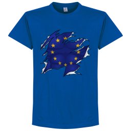 Europa Ripped Flag T-Shirt - Blauw - Kinderen - 10