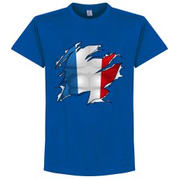 Frankrijk Ripped Flag T-Shirt - Blauw - Kinderen - 12