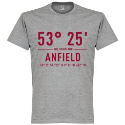 Liverpool Anfield Road Coördinaten T-Shirt - Grijs - M