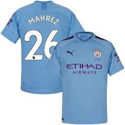 Manchester City Shirt Thuis 2019-2020 + Mahrez 26 - XXL