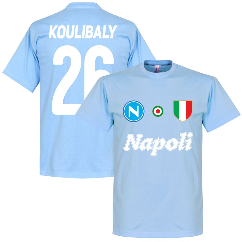 Napoli Koulibaly 26 Team T-Shirt - Lichtblauw - XXL