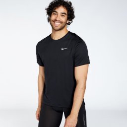 Nike Nike miler hardloopshirt zwart heren heren