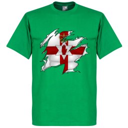 Noord-Ierland Ripped Flag T-Shirt - Groen - Kinderen - 12