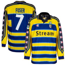 Parma Shirt Thuis 1999-2000 (Lange Mouwen) + Fuser 7 (Officiële Spelersversie)