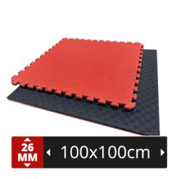 PTessentials Tatami matten 100x100x2,6 cm - Palletprijs - Rood-Zwart