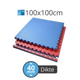 PTessentials Tatami matten rood-blauw - 100x100x4 cm - Palletprijs