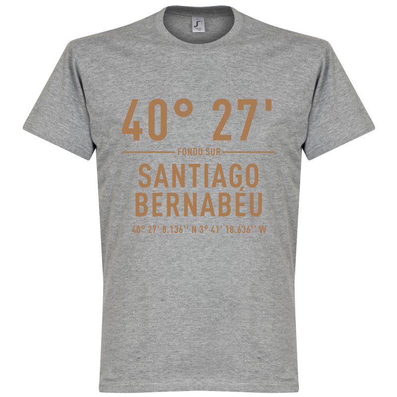 Real Madrid Santiago Bernabeu Coördinaten T-Shirt - Grijs - XL