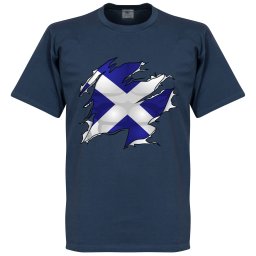 Schotland Ripped Flag T-Shirt - Navy - Kinderen - 2