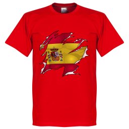 Spanje Ripped Flag T-Shirt - Rood - Kinderen - 12