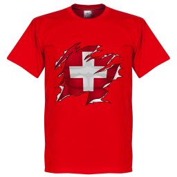 Zwitserland Ripped Flag T-Shirt - Rood - Kinderen - 10